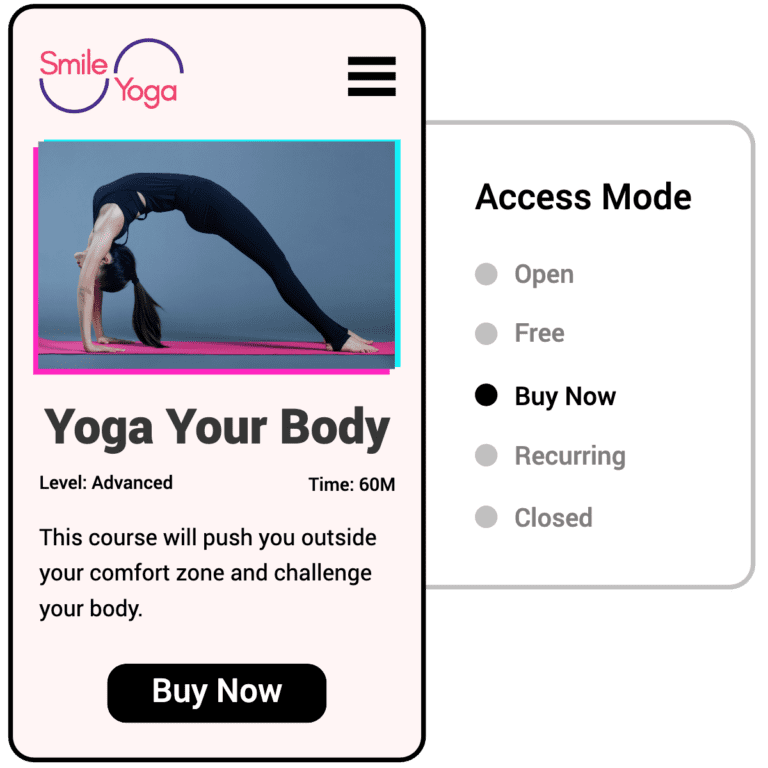 Simple Smile Yoga Courses Powered by Learndash and WordPress