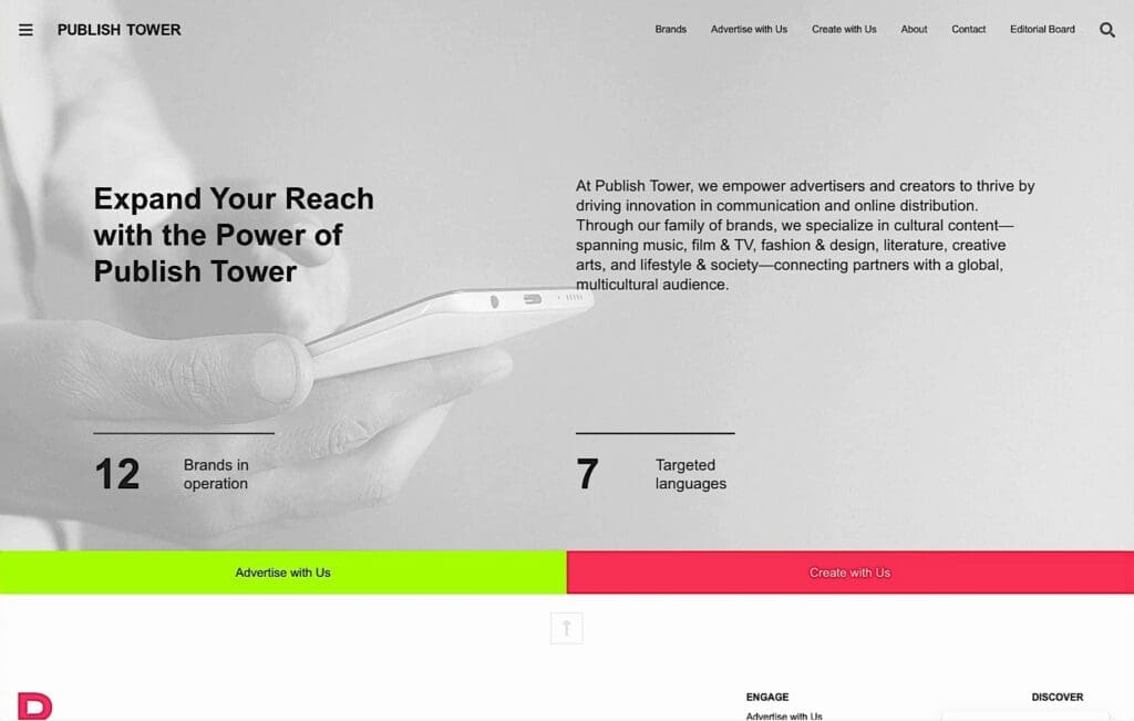 Publish Tower - Media Platform For Global Audience Growth - Cosmosites Postfolio and Customer Stories
